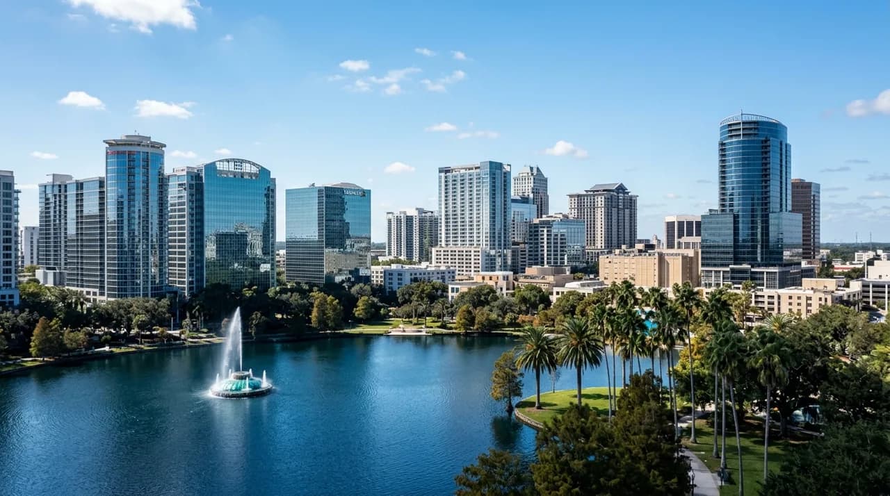 Orlando skyline where post construction cleaning serves new Central Florida commercial build-outs